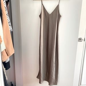 Aritzia Wilfred Only Slip Dress in Taupe